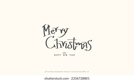 Merry Christmas and happy new year handwriting on background ,Element in Christmas holiday , illustration Vector
