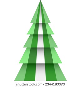 Merry Christmas and Happy New Year. Christmas tree - origami. Nigeria vector flag in geometric polygonal style.
Vector illustration.