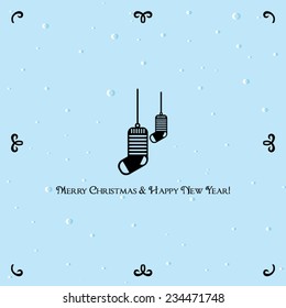 Merry Christmas and Happy New Year. Vector illustration.