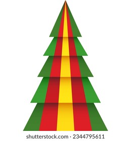 Merry Christmas and Happy New Year. Christmas tree - origami. Spain vector flag in geometric polygonal style.
Vector illustration.