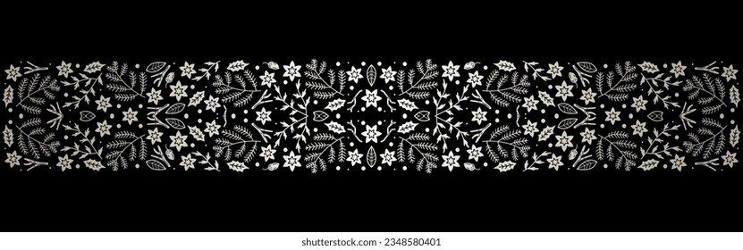Merry Christmas and Happy New Year luxury festive design with border.