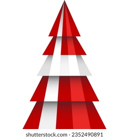 Merry Christmas and Happy New Year. Christmas tree - origami. Denmark vector flag in geometric polygonal style.
Vector illustration.