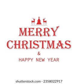 Merry Christmas and Happy New Year greeting card. Vector illustration.