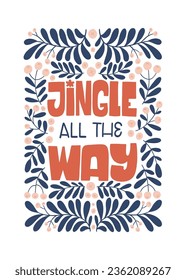 Merry Christmas and Happy New Year illustration. Modern trendy Matisse minimal style. Hand drawn design for wallpaper, wall decor, print, postcard, cover, template, banner.