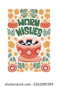 Merry Christmas and Happy New Year illustration. Modern trendy Matisse minimal style. Hand drawn design for wallpaper, wall decor, print, postcard, cover, template, banner.