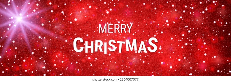 Merry Christmas and Happy New Year vector illustration. Blurred background with stars and snowflakes. Banner, invitation card, coupon, web header template