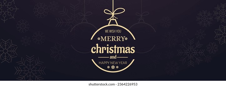 Merry Christmas and Happy New Year banner design. 