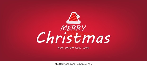 Merry Christmas and Happy New Year Promotion Poster or banner with gift box, Christmas Promotion in red style.
