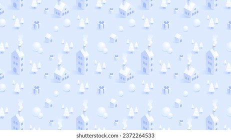 Merry Christmas and Happy New Year background for greeting cards, posters, holiday covers, banners and prints. Winter Landscape. Xmas template for web, social media. Vector Illustration