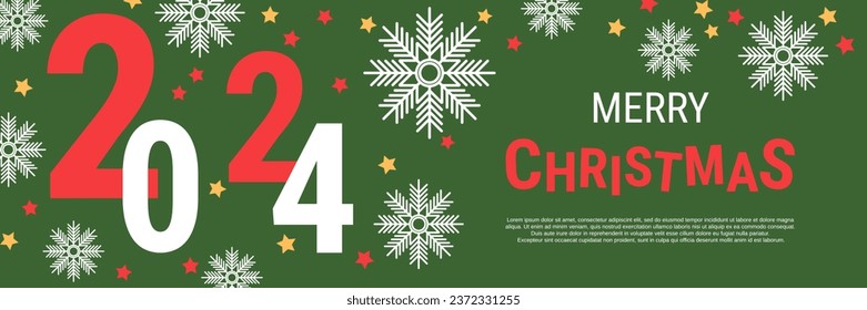 Merry Christmas and Happy New Year flat design style vector illustration. Banner, invitation card, coupon, web header template