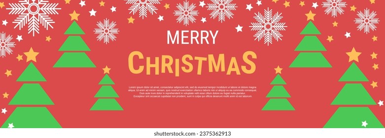 Merry Christmas and Happy New Year flat design style vector illustration. Banner, invitation card, coupon, web header template