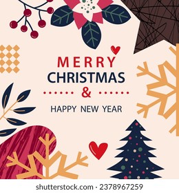 merry christmas and happy new year background