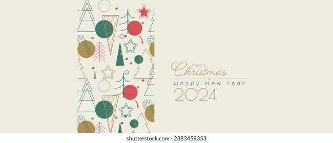 Merry Christmas and Happy New Year 2024 card.