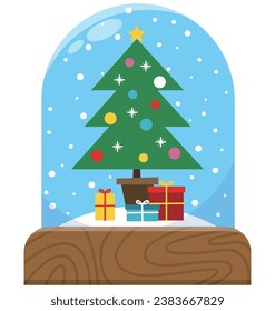 Merry Christmas and Happy New Year. snowball, snowglobe
