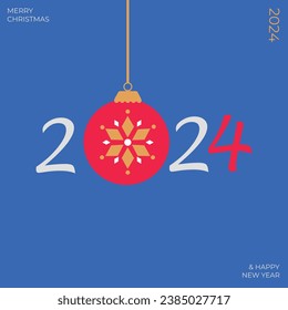 Merry Christmas and Happy New Year. Greeting card. Modern Xmas design with typography and beautiful geometric snowflakes, balls and gifts. banner, poster, cover templates.