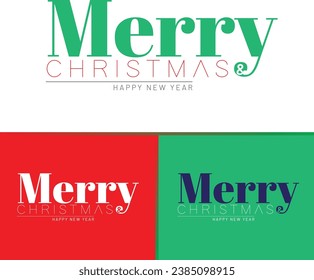 Merry Christmas and Happy New Year, Typography logo design