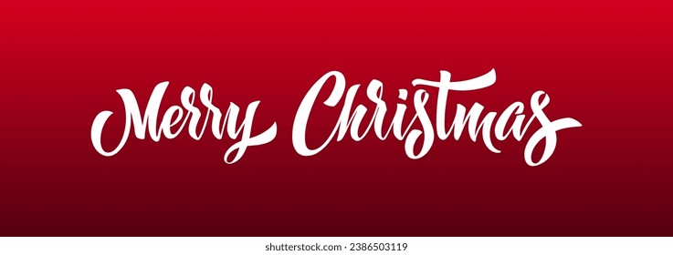 Merry Christmas and Happy New Year hand lettering calligraphy. Vector holiday illustration element. Typographic element for congratulations.