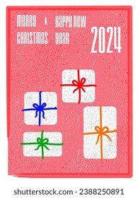 Merry Christmas and Happy New Year. Set of vector illustrations for background, greeting card, party invitation card, website banner, social media banner