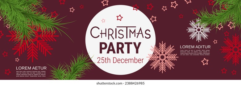 Merry Christmas and Happy New Year cartoon style vector banner template. Flat design illustration with winter style elements