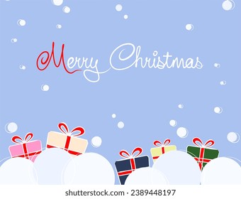 Merry Christmas and Happy New Year! A beautiful inscription. Holiday mood. Winter. Gifts.