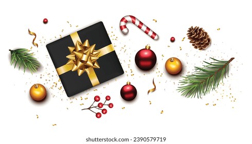 Merry christmas and happy new year greeting card