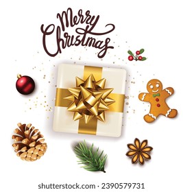 Merry christmas and happy new year greeting card