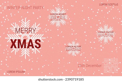 Merry Christmas and Happy New Year cartoon style vector background. Flat design illustration with winter style elements
