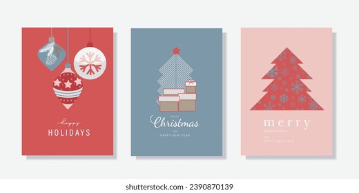 Merry Christmas and Happy New Year. Vector illustrations for background, greeting card, party invitation card, website banner, social media banner,  ,Happy Holidays, season's greeting