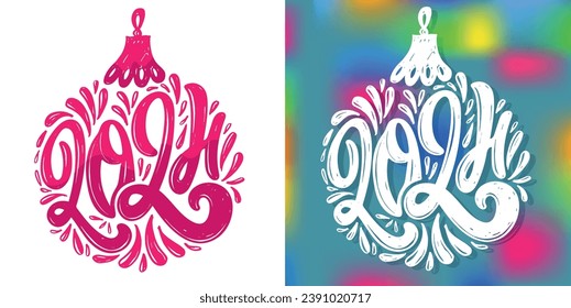 Merry Christmas and happy new year - cute postcard. Lettering label for poster, banner, web, sale, t-shirt design. New year holiday greeting card.