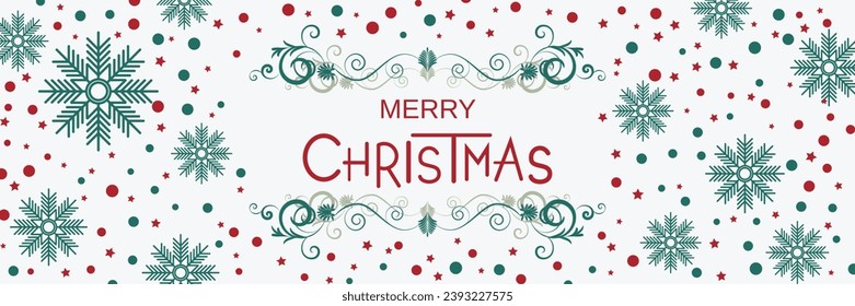 Merry Christmas and Happy New Year retro style vector banner template