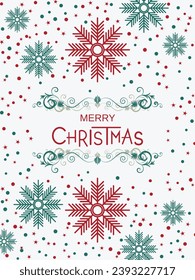 Merry Christmas and Happy New Year cartoon style vector flyer template