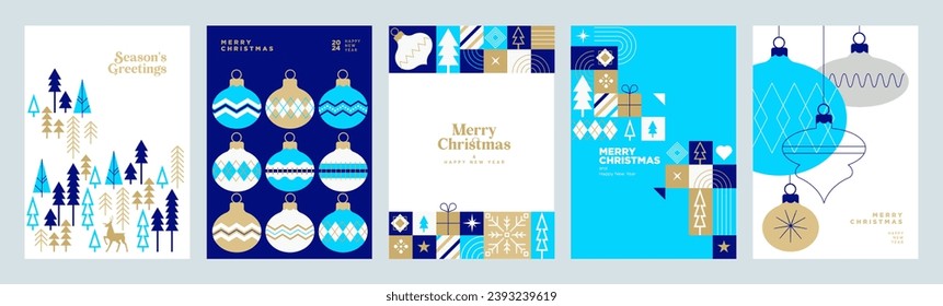 Merry Christmas and Happy New Year business greeting card template. Vector illustrations for background, greeting card, party invitation card, website banner, social media banner, marketing material.