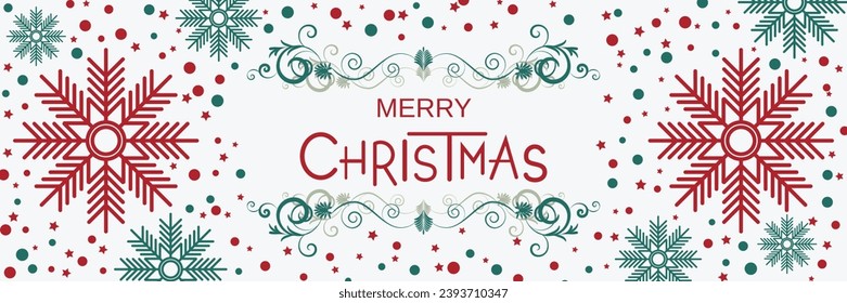 Merry Christmas and Happy New Year retro style vector banner template