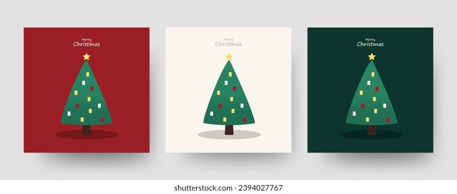 Merry Christmas and Happy New Year Set of backgrounds, greeting cards, posters, holiday covers. Vector illustration.