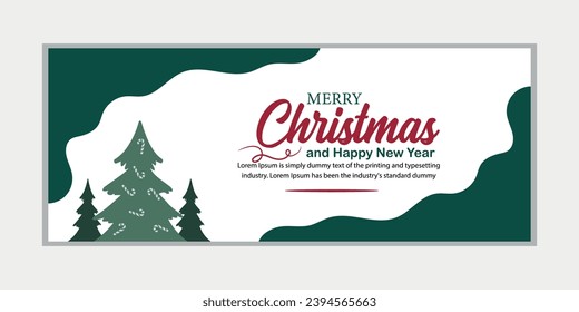 Merry Christmas and happy new year banner, social media cover, and web banner, Merry Christmas design for greeting card, Vector Merry Xmas snow flake header, Christmas banner or wallpaper 