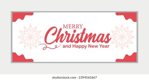 Merry Christmas and happy new year banner, social media cover, and web banner, Merry Christmas design for greeting card, Vector Merry Xmas snow flake header, Christmas banner or wallpaper 