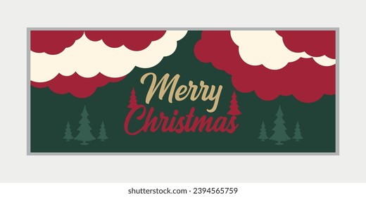 Merry Christmas and happy new year banner, social media cover, and web banner, Merry Christmas design for greeting card, Vector Merry Xmas snow flake header, Christmas banner or wallpaper 