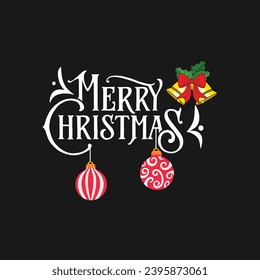 Merry Christmas  Happy New Year t-shirt Promotion Poster or banner with red gift box and LED String lights for Retail, Shopping, or Christmas Promotion in red and black style