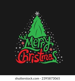 Merry Christmas  Happy New Year t-shirt Promotion Poster or banner with red gift box and LED String lights for Retail, Shopping, or Christmas Promotion in red and black style
