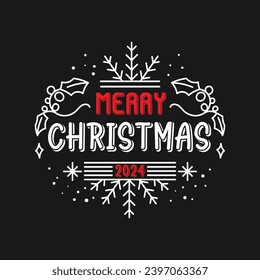 Merry Christmas  Happy New Year t shirt Promotion Poster or banner with red gift box and LED String lights for Retail, Shopping or Christmas Promotion in red and black style