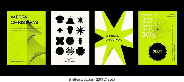 Merry Christmas and Happy New Year greeting card template. Vector illustrations for background, greeting card, party invitation card, website banner, social media banner, marketing material.