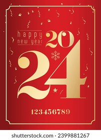 Merry christmas and happy new year 2024 2025 greeting card.