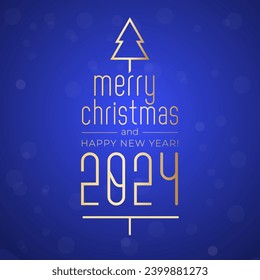 Merry christmas and happy new year 2024 2025 greeting card.