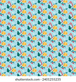 Merry Christmas and  Happy New Year Style Seamless Pattern Vector Illustration