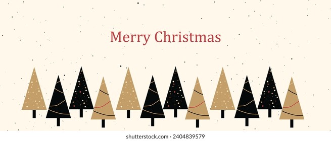 Merry Christmas and Happy New Year greeting card Set. Modern Xmas design with typography and beautiful geometric snowflakes, Christmas tree, balls and gifts. Minimal banner, poster, cover templates.