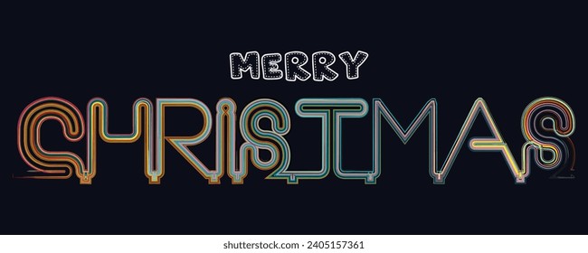Merry Christmas and Happy New Year lettering template. Greeting card invitation with golden snowflakes. Winter holidays related typographic quote. Vector vintage
