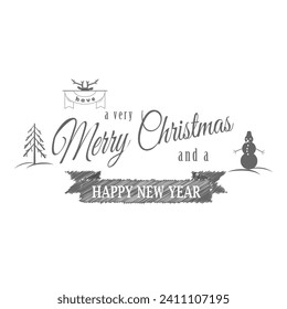 Merry Christmas and Happy New Year Typography Collection. Templates for Greeting Cards. Vector Logo, Emblems.. Item 4