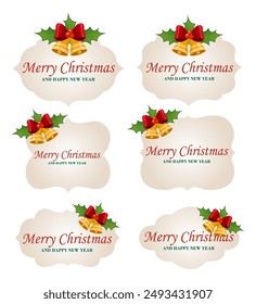  Merry Christmas and Happy New Year greeting labels