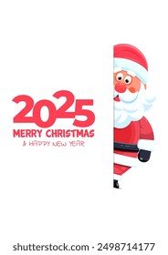 Merry Christmas and Happy New Year banner with Santa Claus. Vector illustration