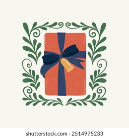 Merry Christmas and Happy New Year illustration. Modern trendy minimal style. Hand drawn design for wallpaper, wall decor, print, postcard, cover, template, banner.